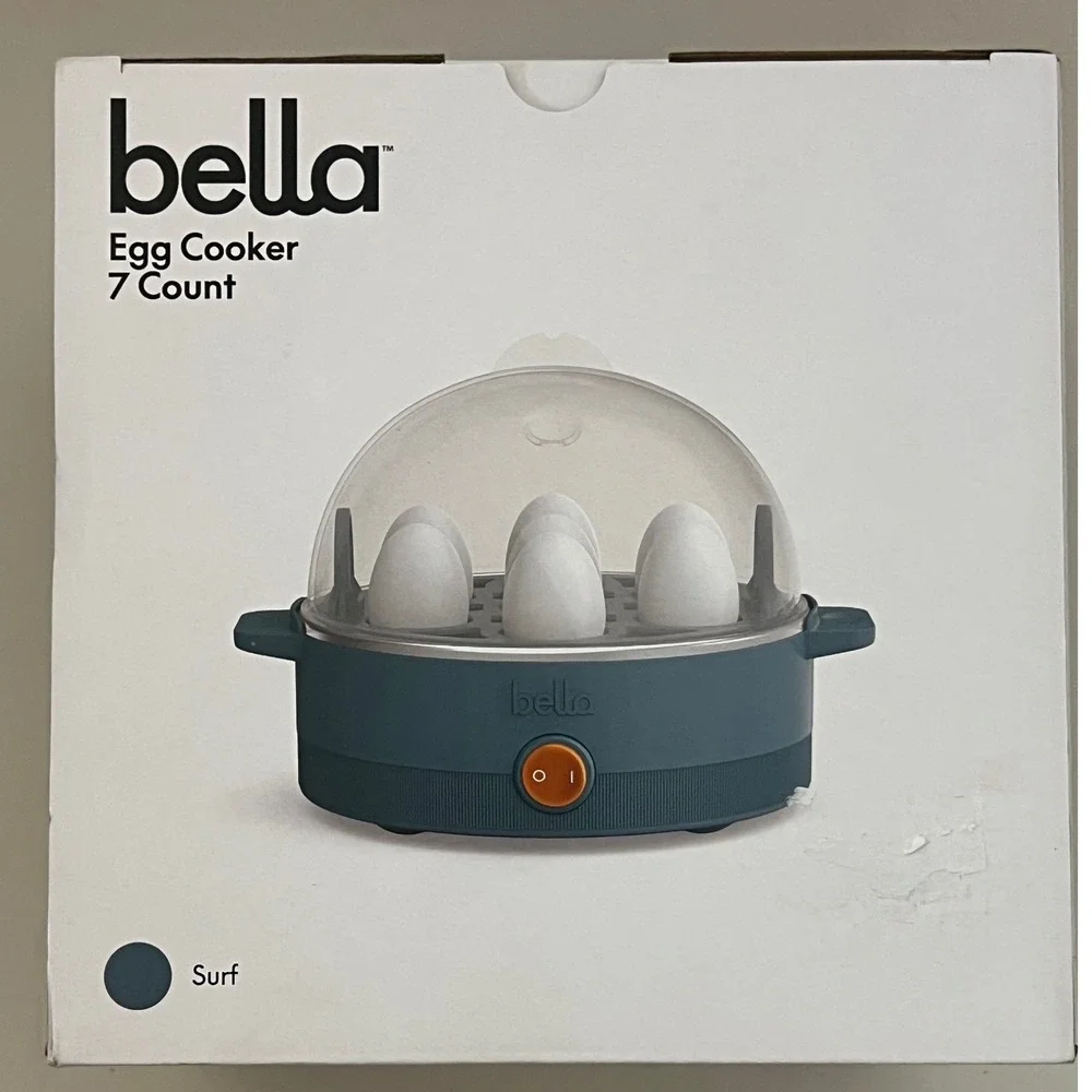 Bella Electric Egg Cooker 7 Count Surf Blue‎ Boil Poach Steam Auto Shutoff